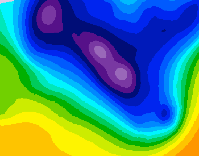 GDPS 500 millibar geopotential height 186 hour forecast chart for Canada based on 2026/01/12 1200Z data