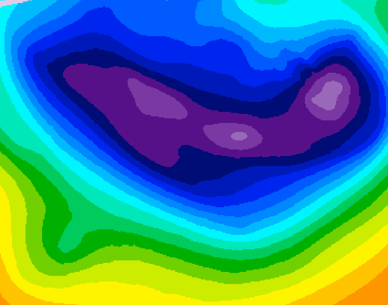 GDPS 500 millibar geopotential height 222 hour forecast chart for Canada based on 2026/01/12 1200Z data