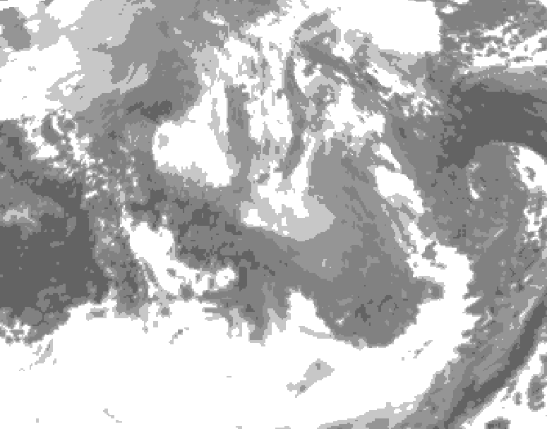 GDPS total cloud 024 hour forecast chart for Canada based on 2026/01/12 0000Z data