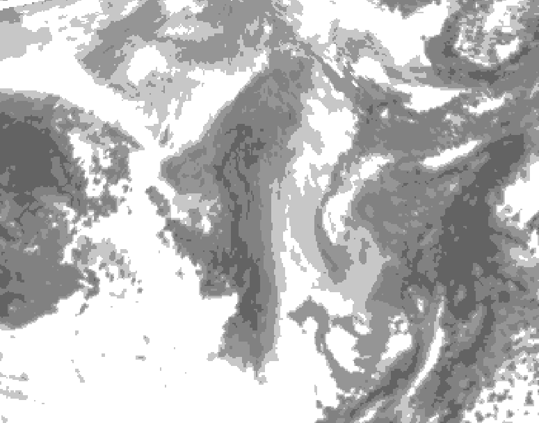 GDPS total cloud 084 hour forecast chart for Canada based on 2026/01/12 0000Z data