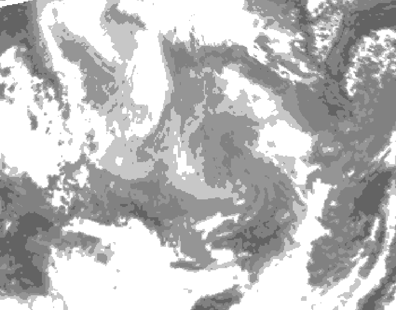GDPS total cloud 234 hour forecast chart for Canada based on 2026/01/12 0000Z data