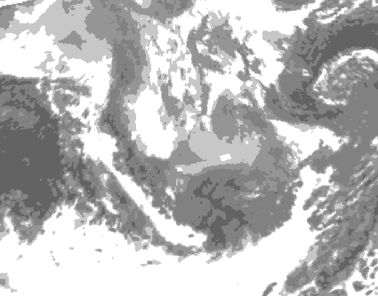 GDPS total cloud 024 hour forecast chart for Canada based on 2026/01/12 1200Z data