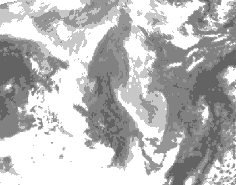 GDPS total cloud 078 hour forecast chart for Canada based on 2026/01/12 1200Z data