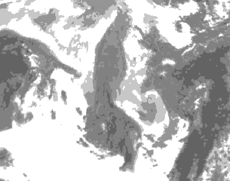 GDPS total cloud 084 hour forecast chart for Canada based on 2026/01/12 1200Z data