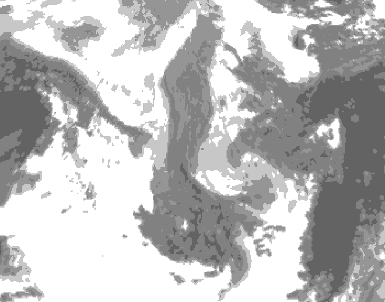 GDPS total cloud 090 hour forecast chart for Canada based on 2026/01/12 1200Z data