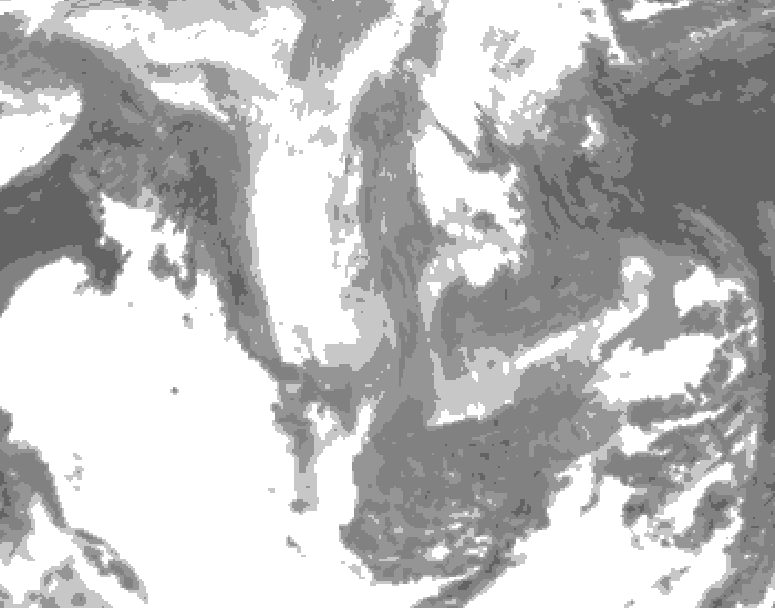 GDPS total cloud 108 hour forecast chart for Canada based on 2026/01/12 1200Z data