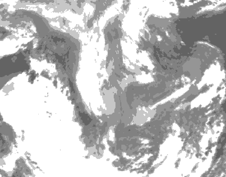GDPS total cloud 114 hour forecast chart for Canada based on 2026/01/12 1200Z data
