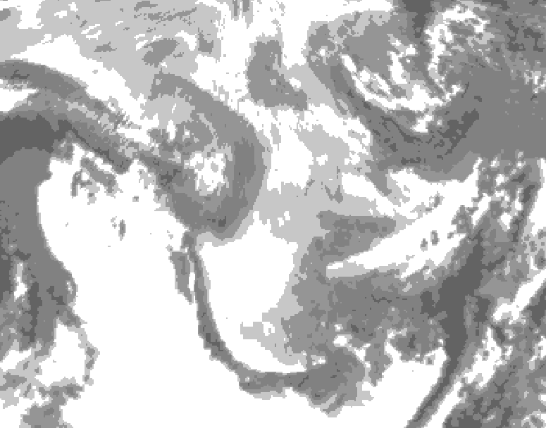 GDPS total cloud 138 hour forecast chart for Canada based on 2026/01/12 1200Z data