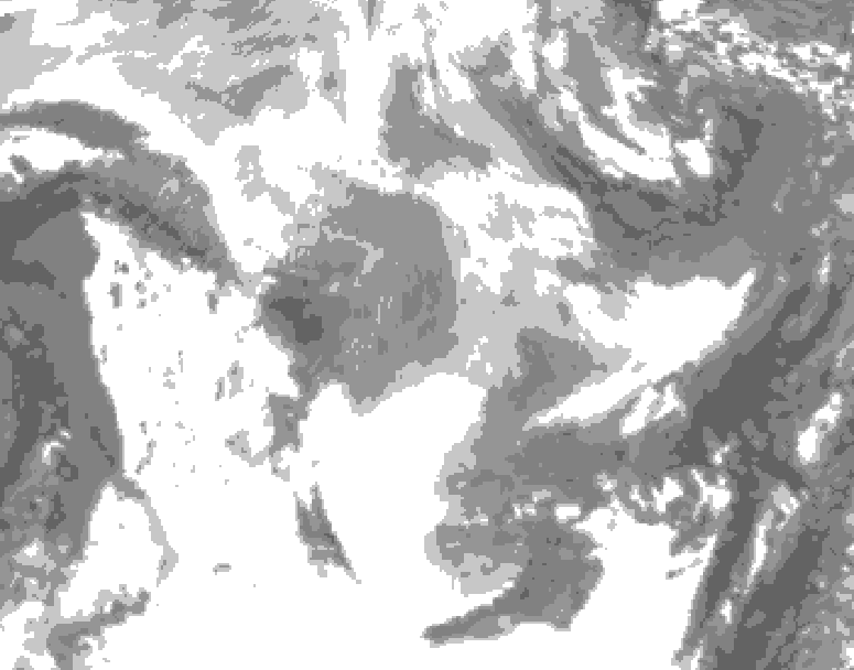 GDPS total cloud 144 hour forecast chart for Canada based on 2026/01/12 1200Z data