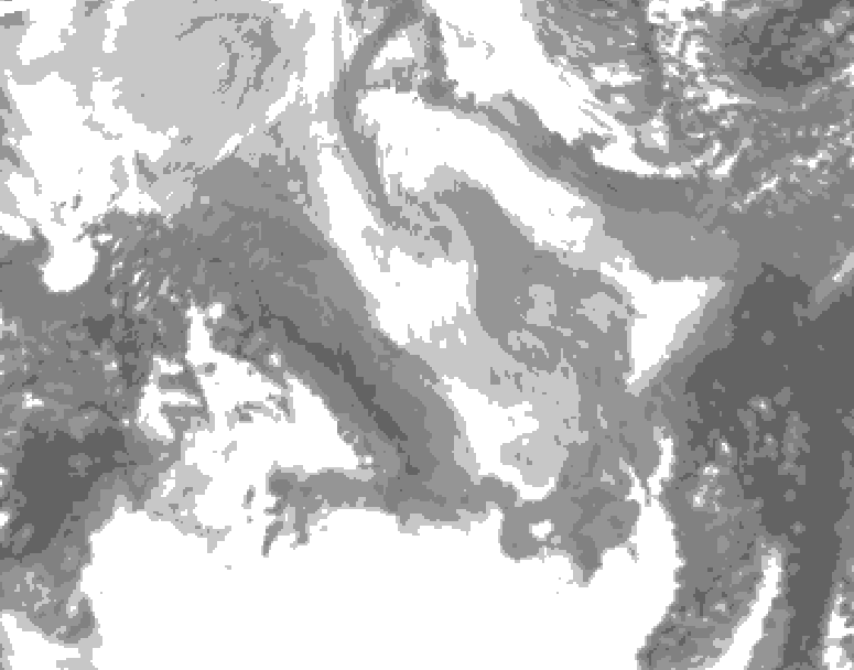 GDPS total cloud 186 hour forecast chart for Canada based on 2026/01/12 1200Z data