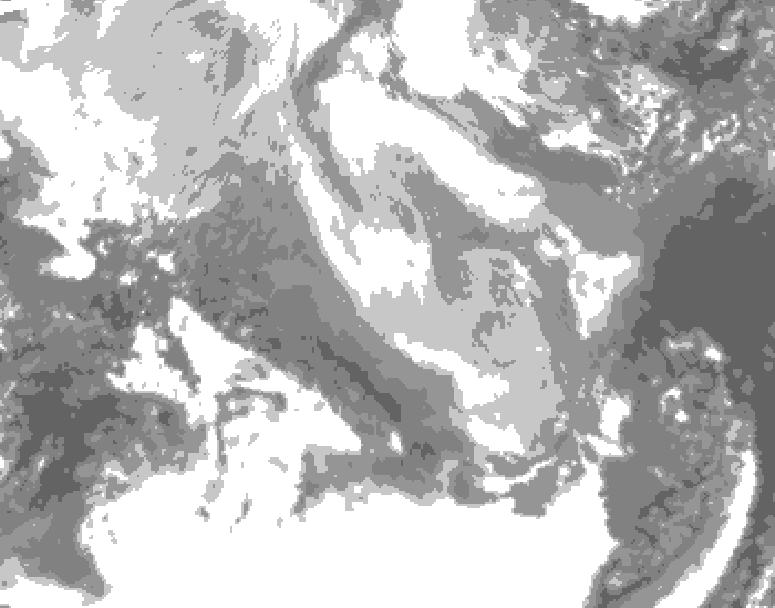 GDPS total cloud 192 hour forecast chart for Canada based on 2026/01/12 1200Z data