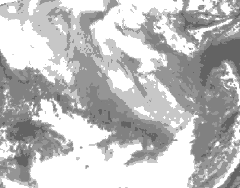 GDPS total cloud 204 hour forecast chart for Canada based on 2026/01/12 1200Z data