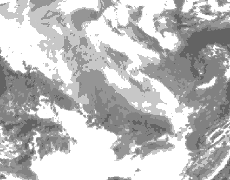GDPS total cloud 210 hour forecast chart for Canada based on 2026/01/12 1200Z data