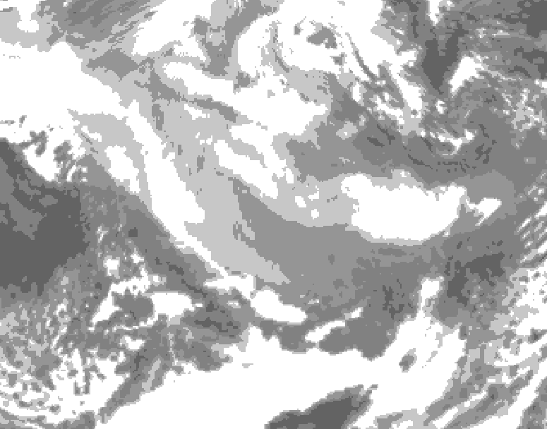 GDPS total cloud 228 hour forecast chart for Canada based on 2026/01/12 1200Z data