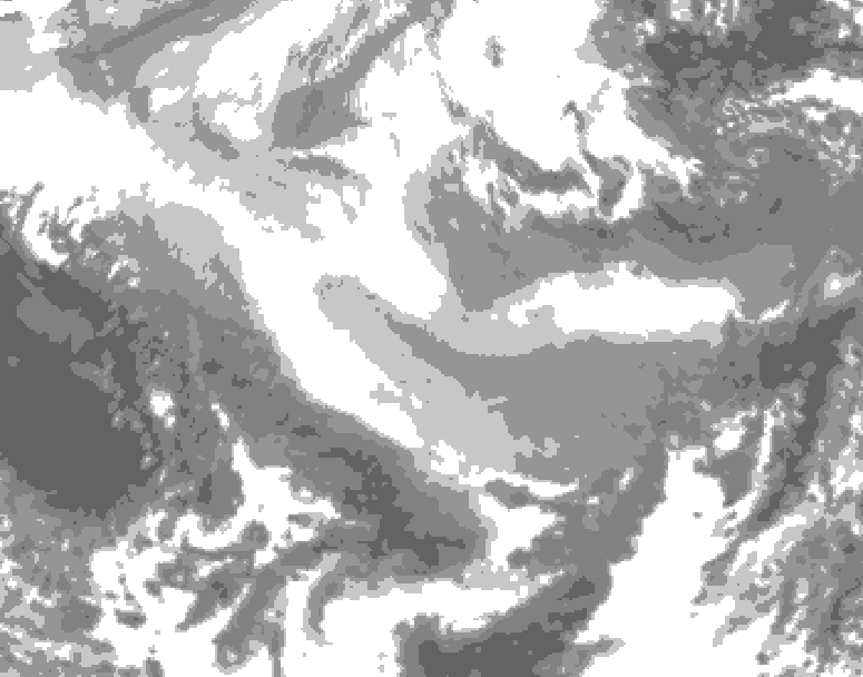 GDPS total cloud 240 hour forecast chart for Canada based on 2026/01/12 1200Z data