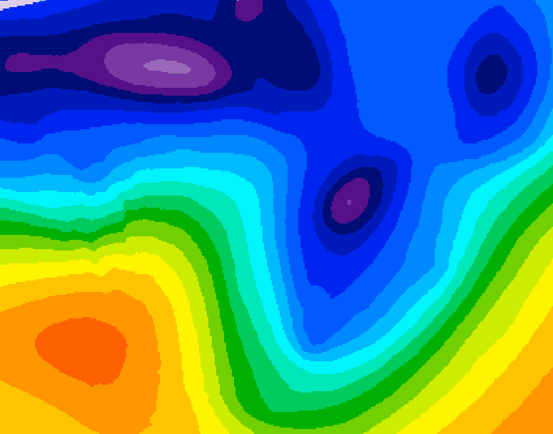 GDPS 500 millibar geopotential height 036 hour forecast chart for Canada based on 2026/01/13 0000Z data