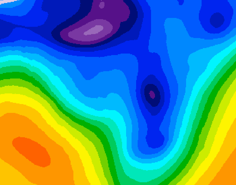 GDPS 500 millibar geopotential height 054 hour forecast chart for Canada based on 2026/01/13 0000Z data