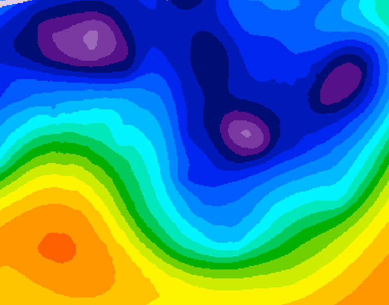 GDPS 500 millibar geopotential height 006 hour forecast chart for Canada based on 2026/01/13 1200Z data