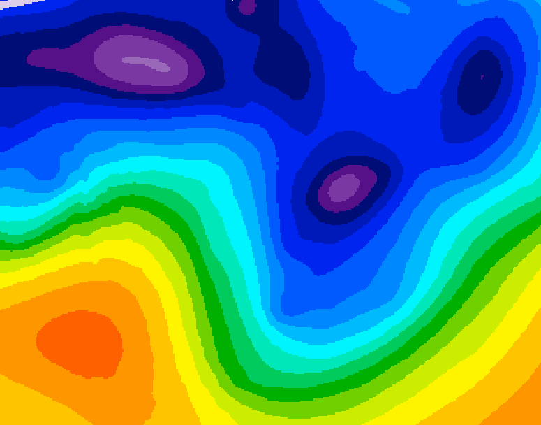 GDPS 500 millibar geopotential height 018 hour forecast chart for Canada based on 2026/01/13 1200Z data