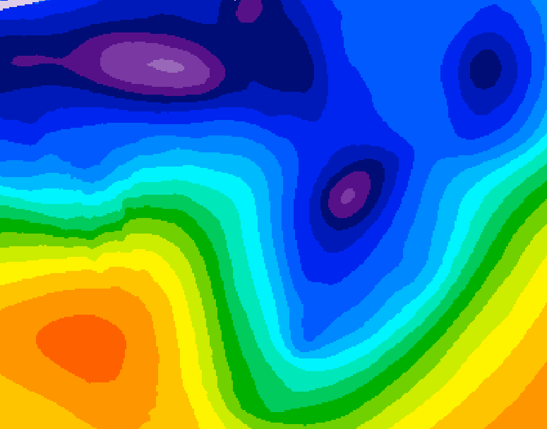 GDPS 500 millibar geopotential height 024 hour forecast chart for Canada based on 2026/01/13 1200Z data