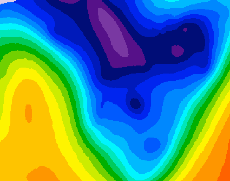 GDPS 500 millibar geopotential height 120 hour forecast chart for Canada based on 2026/01/13 1200Z data