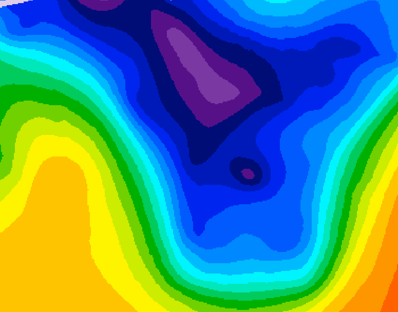 GDPS 500 millibar geopotential height 132 hour forecast chart for Canada based on 2026/01/13 1200Z data