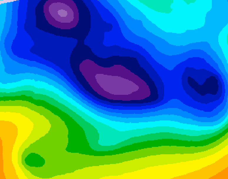 GDPS 500 millibar geopotential height 222 hour forecast chart for Canada based on 2026/01/13 1200Z data