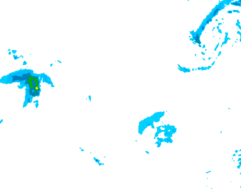 GDPS precipitation 012 hour forecast chart for Canada based on 2026/01/13 1200Z data