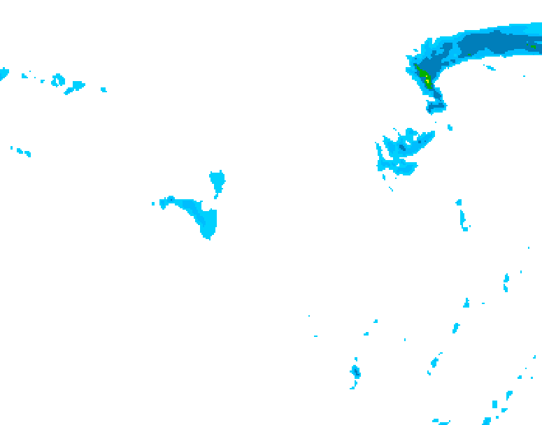 GDPS precipitation 102 hour forecast chart for Canada based on 2026/01/13 1200Z data