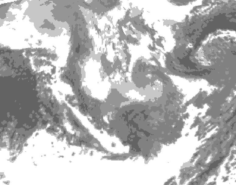GDPS total cloud 012 hour forecast chart for Canada based on 2026/01/13 0000Z data