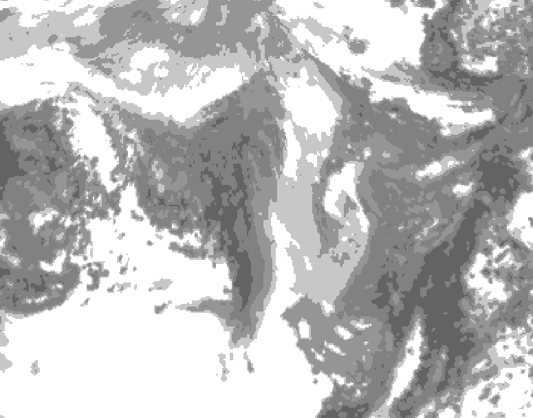 GDPS total cloud 054 hour forecast chart for Canada based on 2026/01/13 0000Z data