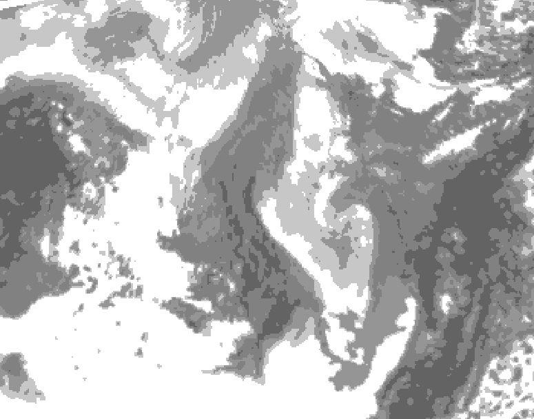GDPS total cloud 066 hour forecast chart for Canada based on 2026/01/13 0000Z data