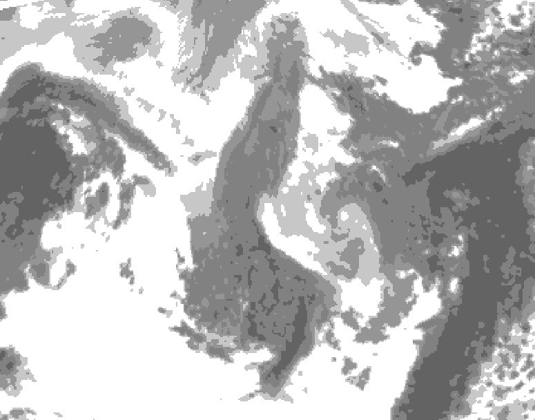 GDPS total cloud 072 hour forecast chart for Canada based on 2026/01/13 0000Z data