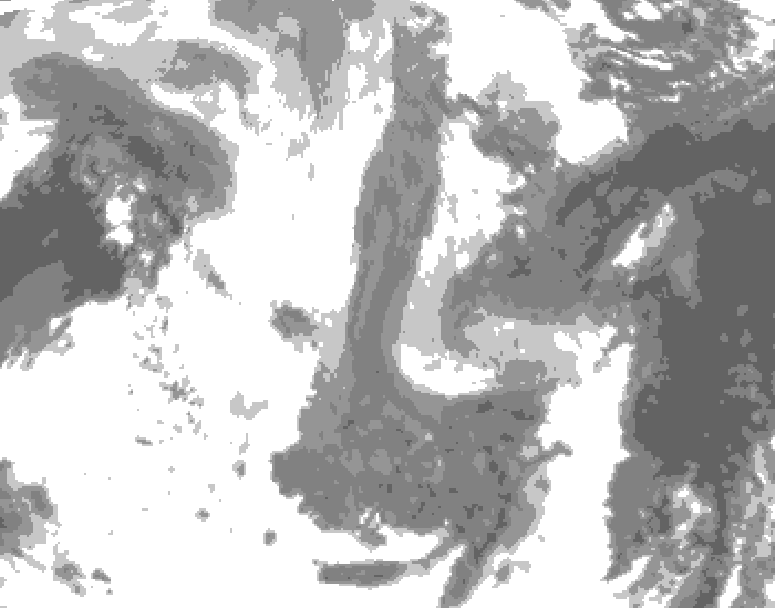 GDPS total cloud 084 hour forecast chart for Canada based on 2026/01/13 0000Z data