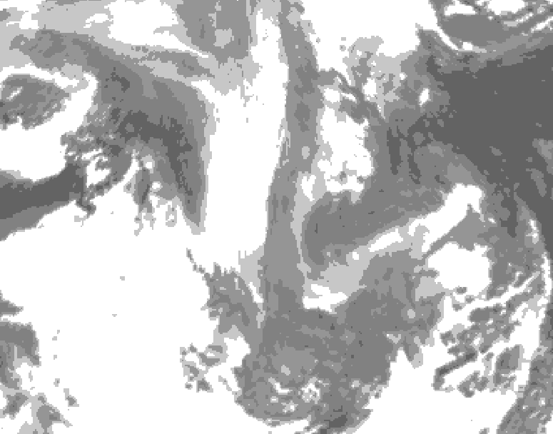 GDPS total cloud 096 hour forecast chart for Canada based on 2026/01/13 0000Z data