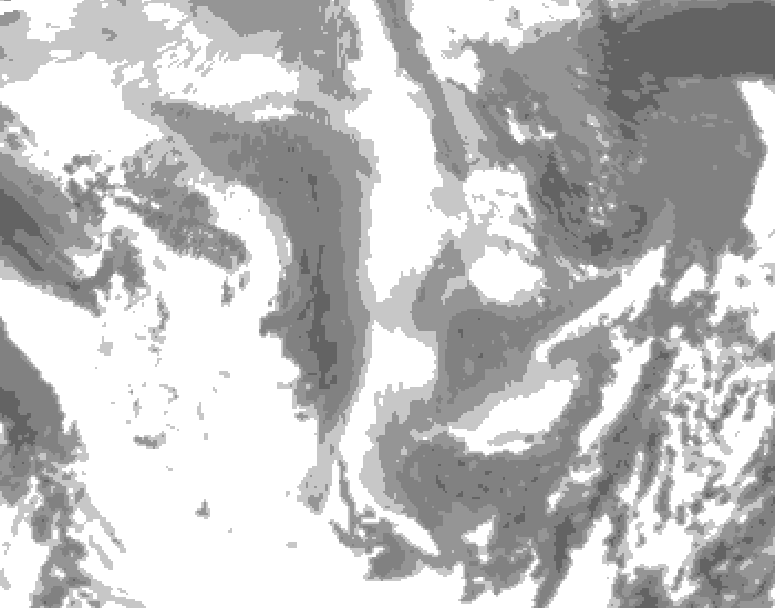 GDPS total cloud 114 hour forecast chart for Canada based on 2026/01/13 0000Z data