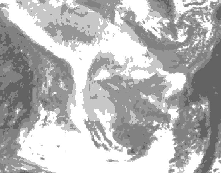GDPS total cloud 156 hour forecast chart for Canada based on 2026/01/13 0000Z data