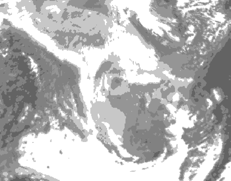 GDPS total cloud 162 hour forecast chart for Canada based on 2026/01/13 0000Z data