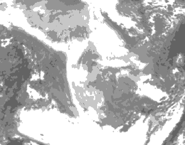 GDPS total cloud 168 hour forecast chart for Canada based on 2026/01/13 0000Z data