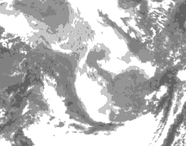 GDPS total cloud 186 hour forecast chart for Canada based on 2026/01/13 0000Z data