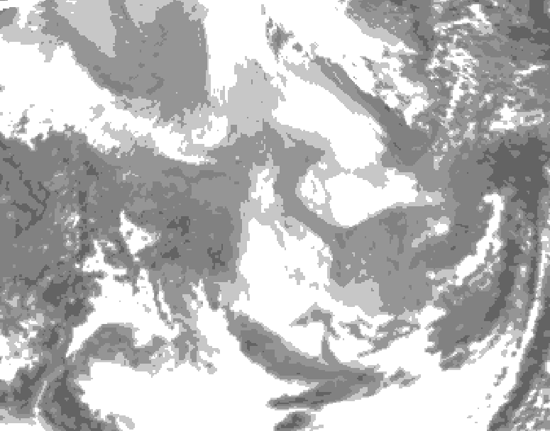 GDPS total cloud 198 hour forecast chart for Canada based on 2026/01/13 0000Z data
