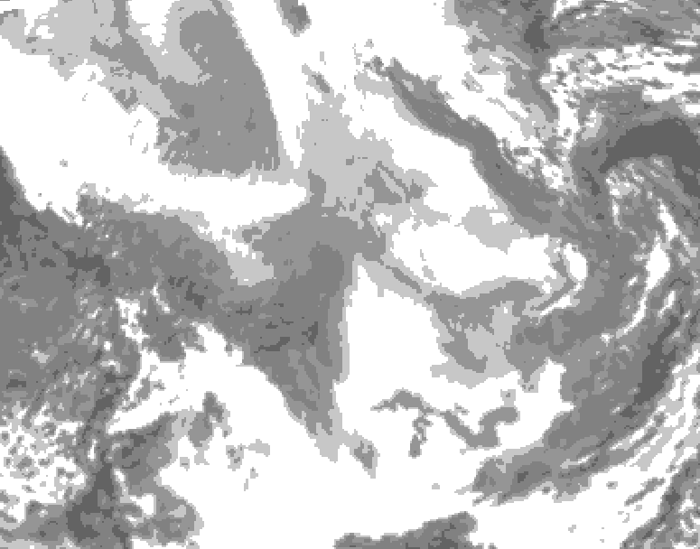 GDPS total cloud 210 hour forecast chart for Canada based on 2026/01/13 0000Z data