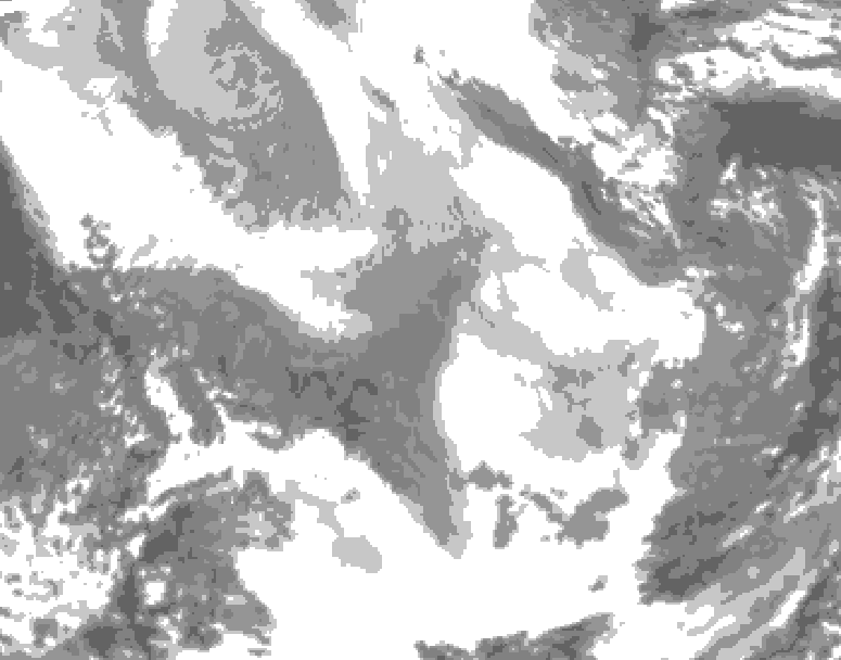 GDPS total cloud 216 hour forecast chart for Canada based on 2026/01/13 0000Z data