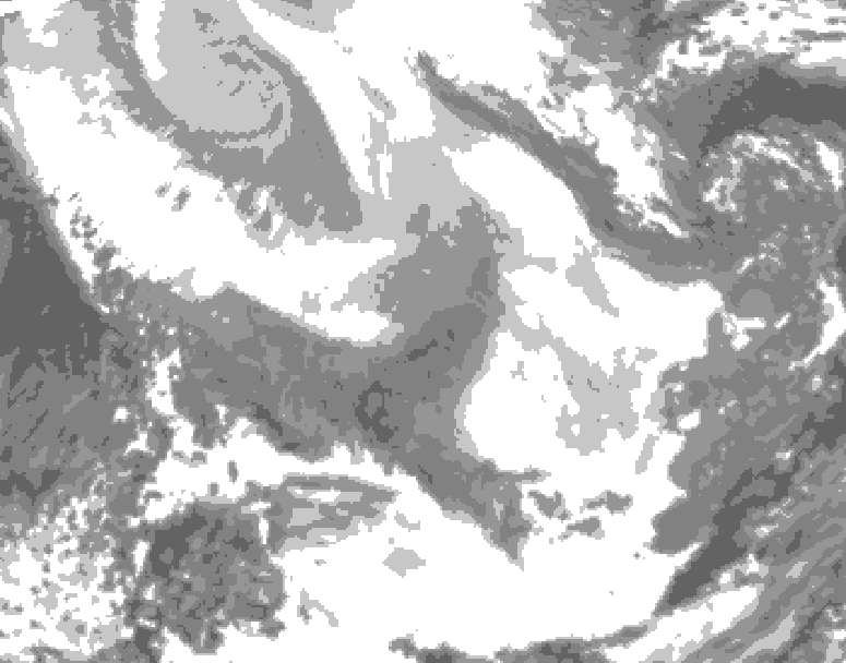 GDPS total cloud 222 hour forecast chart for Canada based on 2026/01/13 0000Z data