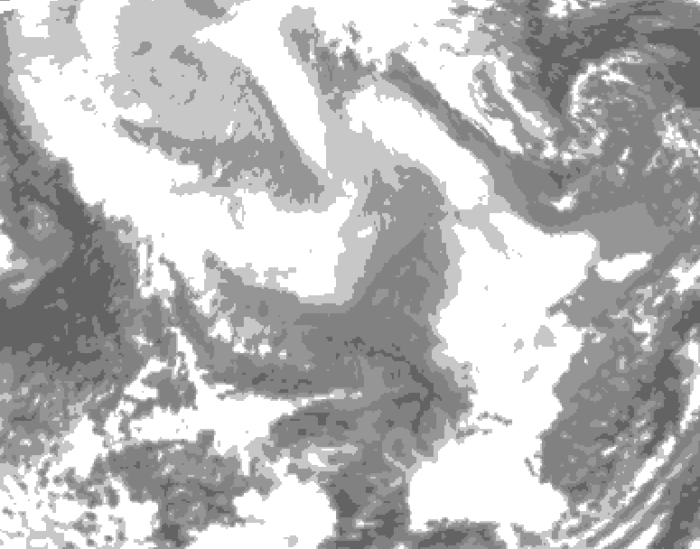 GDPS total cloud 234 hour forecast chart for Canada based on 2026/01/13 0000Z data