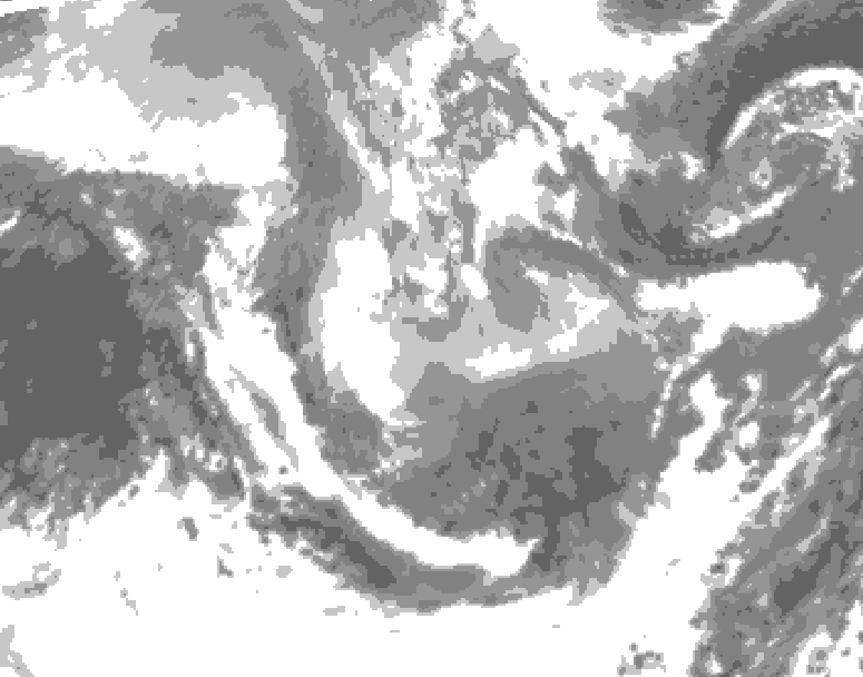 GDPS total cloud 006 hour forecast chart for Canada based on 2026/01/13 1200Z data