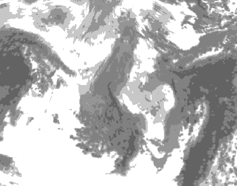 GDPS total cloud 060 hour forecast chart for Canada based on 2026/01/13 1200Z data