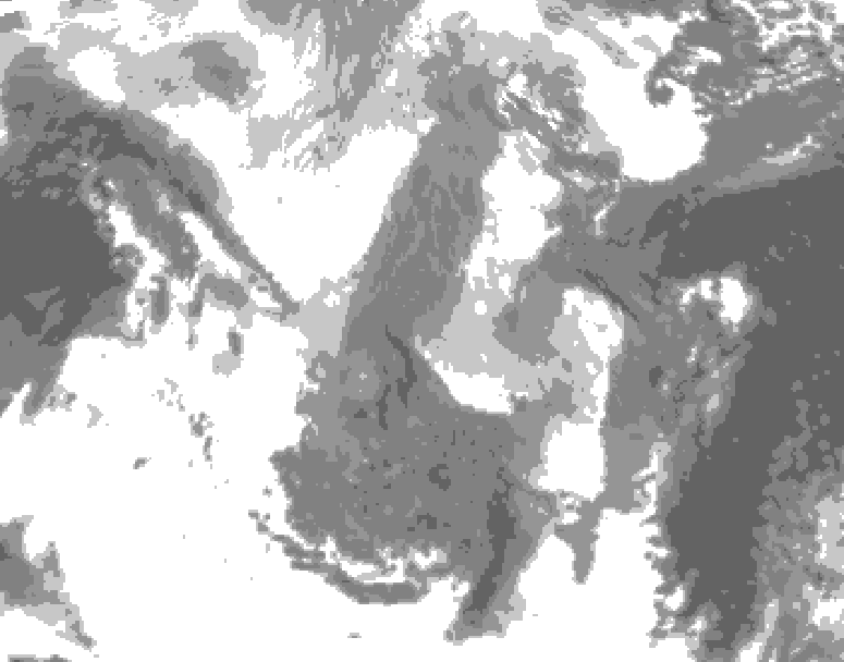 GDPS total cloud 066 hour forecast chart for Canada based on 2026/01/13 1200Z data