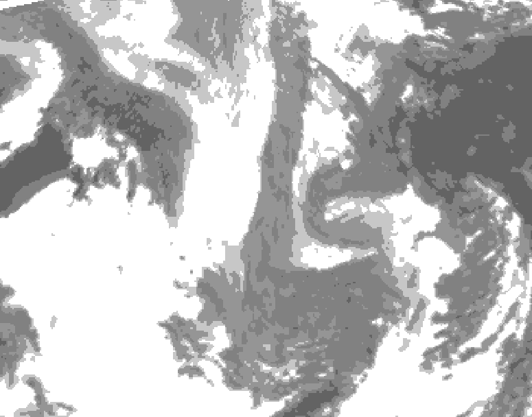 GDPS total cloud 084 hour forecast chart for Canada based on 2026/01/13 1200Z data