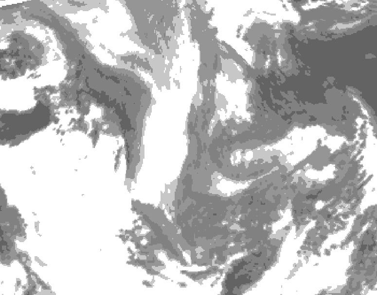 GDPS total cloud 090 hour forecast chart for Canada based on 2026/01/13 1200Z data